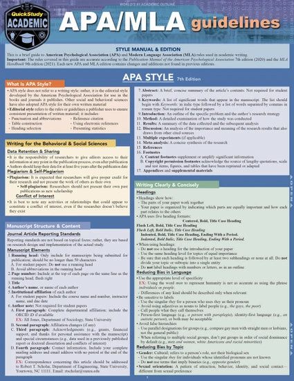 APA/MLA GUIDELINES