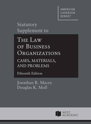 STATUTORY SUPPLEMENT TO THE LAW OF BUSINESS ORGANIZATIO