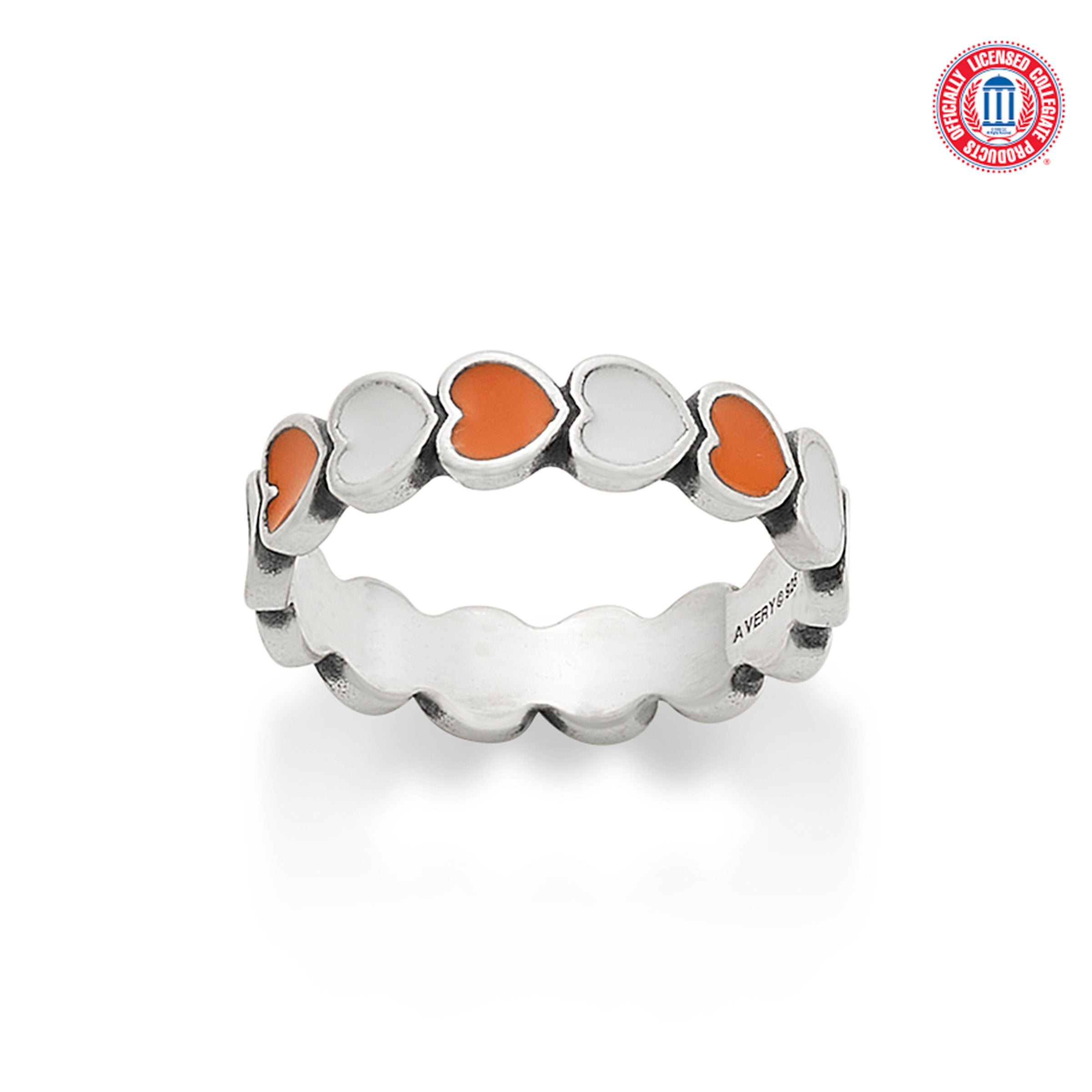 James Avery Enamel The University of Texas Connected Hearts Ring