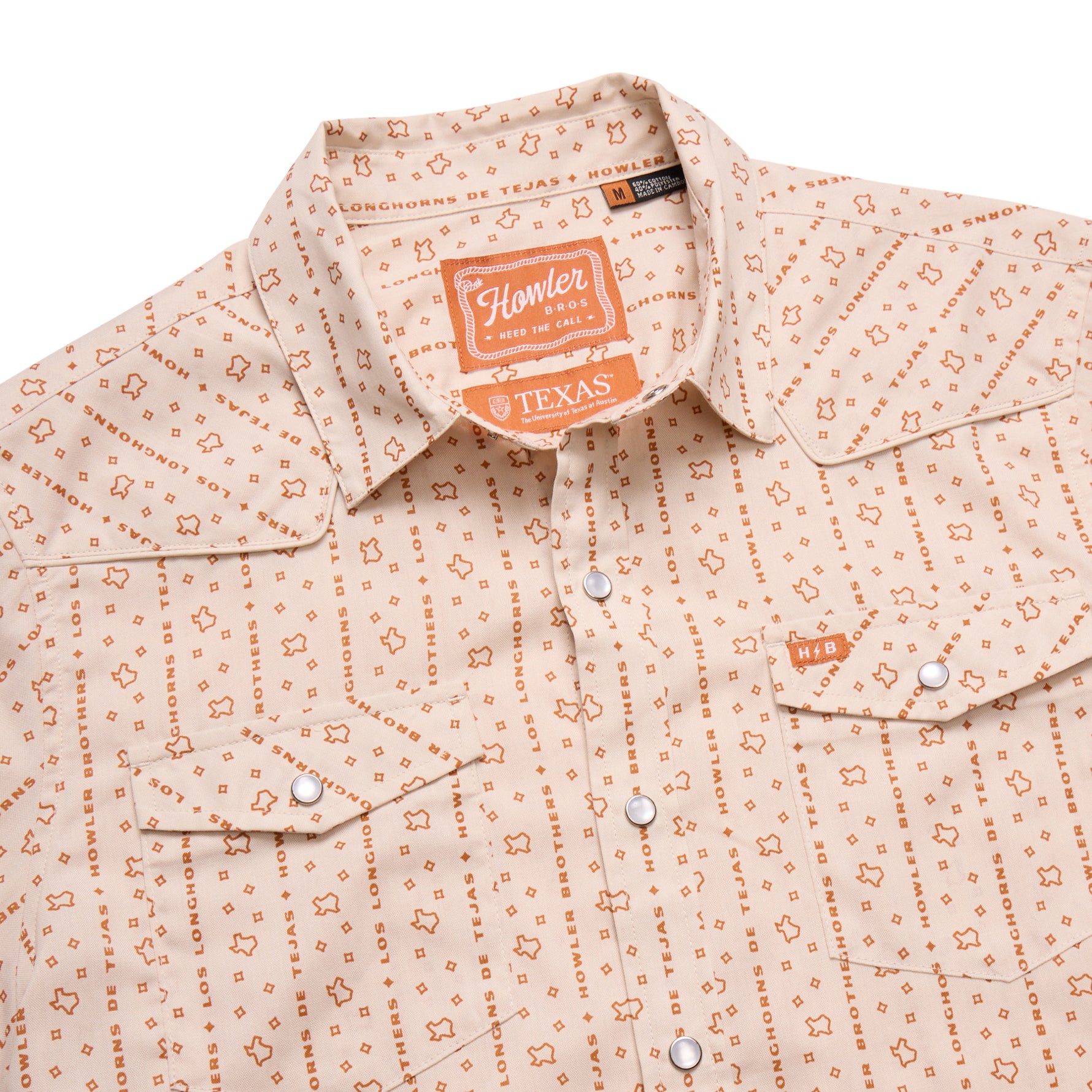 Howler Bros Los Longhorns De Tejas Stripe H-Bar B Short Sleeve Snapshirt