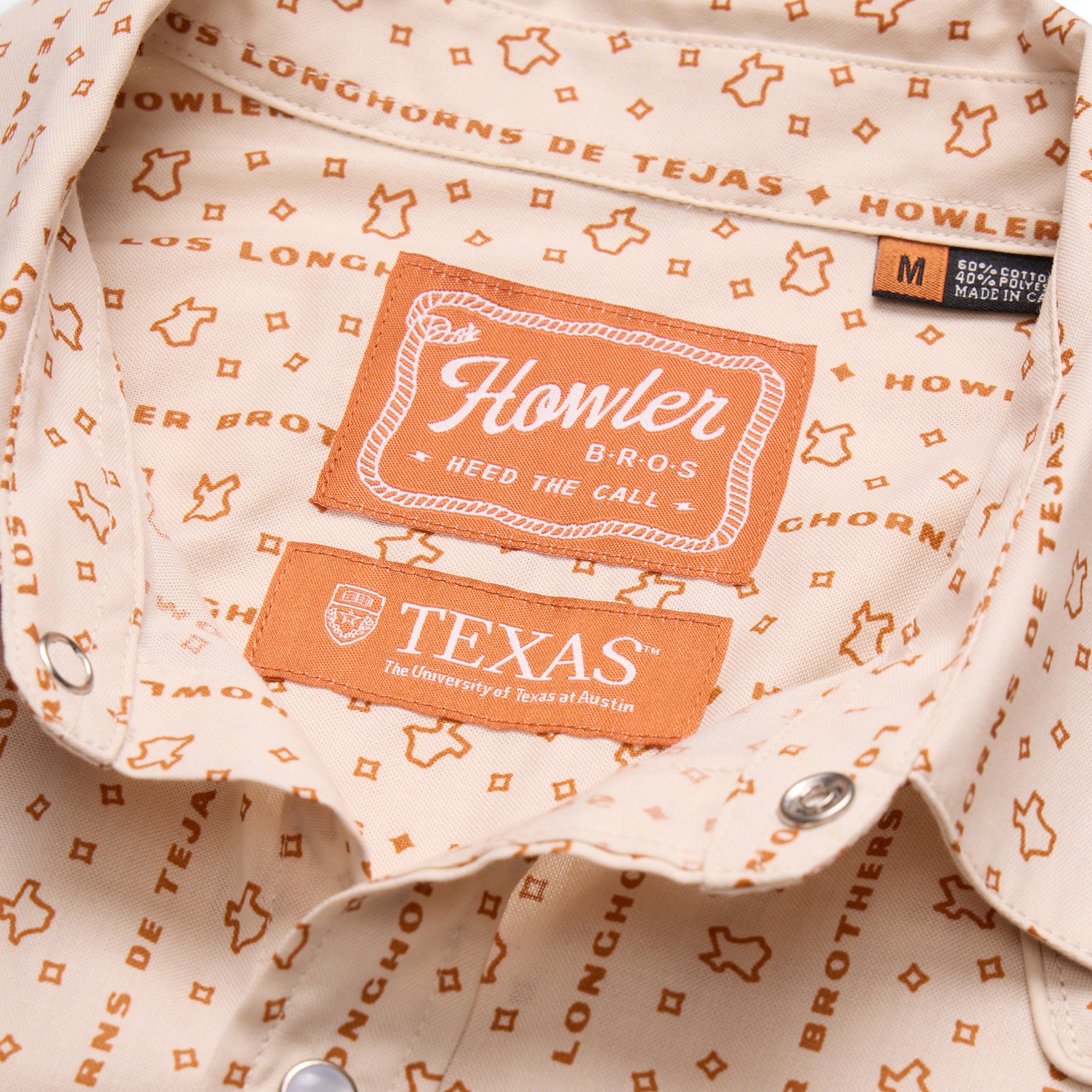 Howler Bros Los Longhorns De Tejas Stripe H-Bar B Short Sleeve Snapshirt