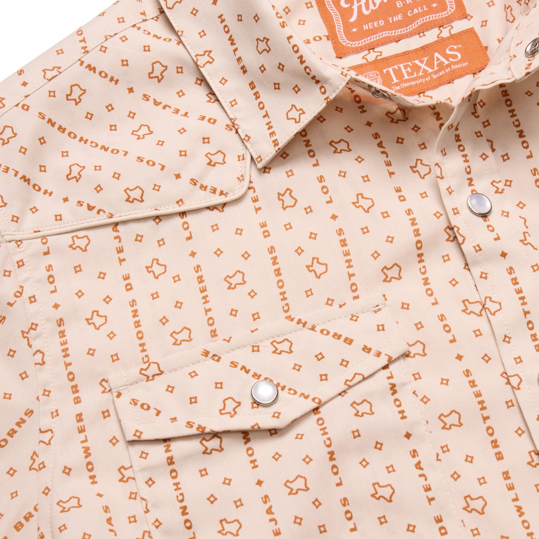 Howler Bros Los Longhorns De Tejas Stripe H-Bar B Short Sleeve Snapshirt