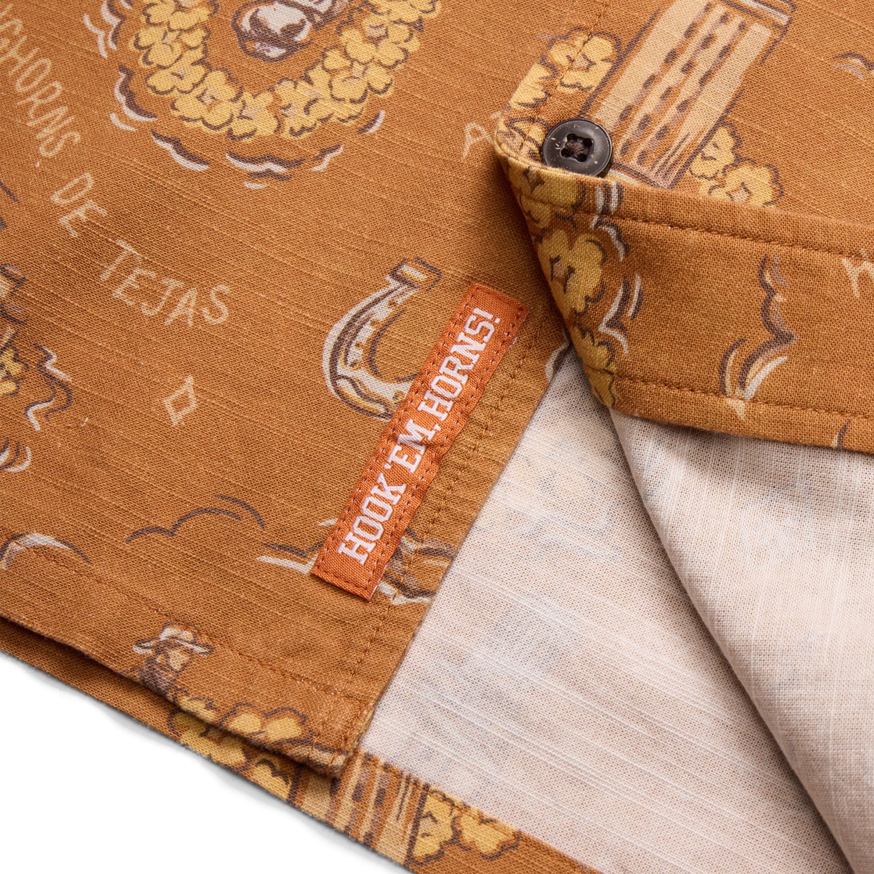 Howler Bros Los Longhorns De Tejas Monoloha Short Sleeve Dress Shirt