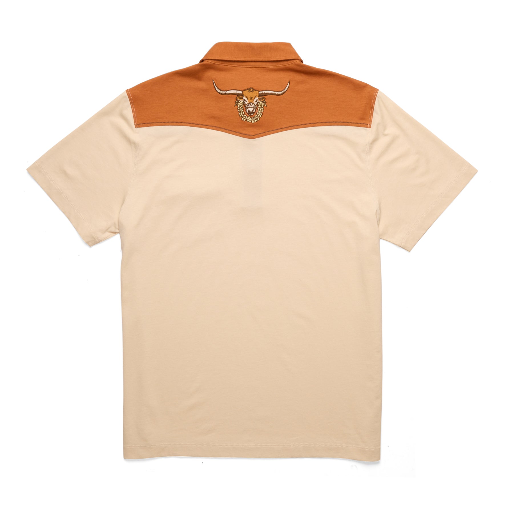 Howler Bros Los Longhorns De Tejas Ranchero Bevo on Back Polo