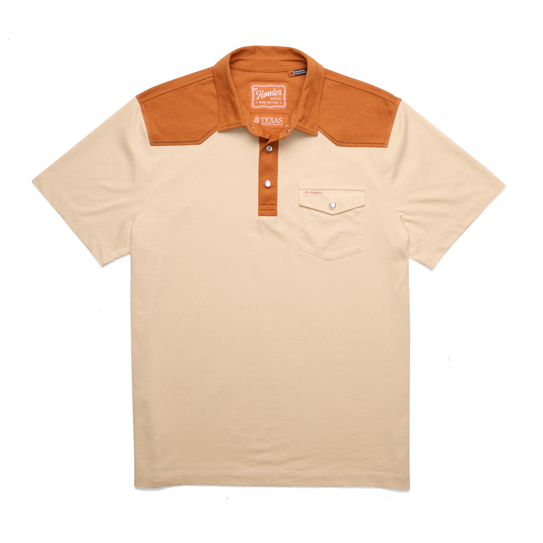 Howler Bros Los Longhorns De Tejas Ranchero Bevo on Back Polo