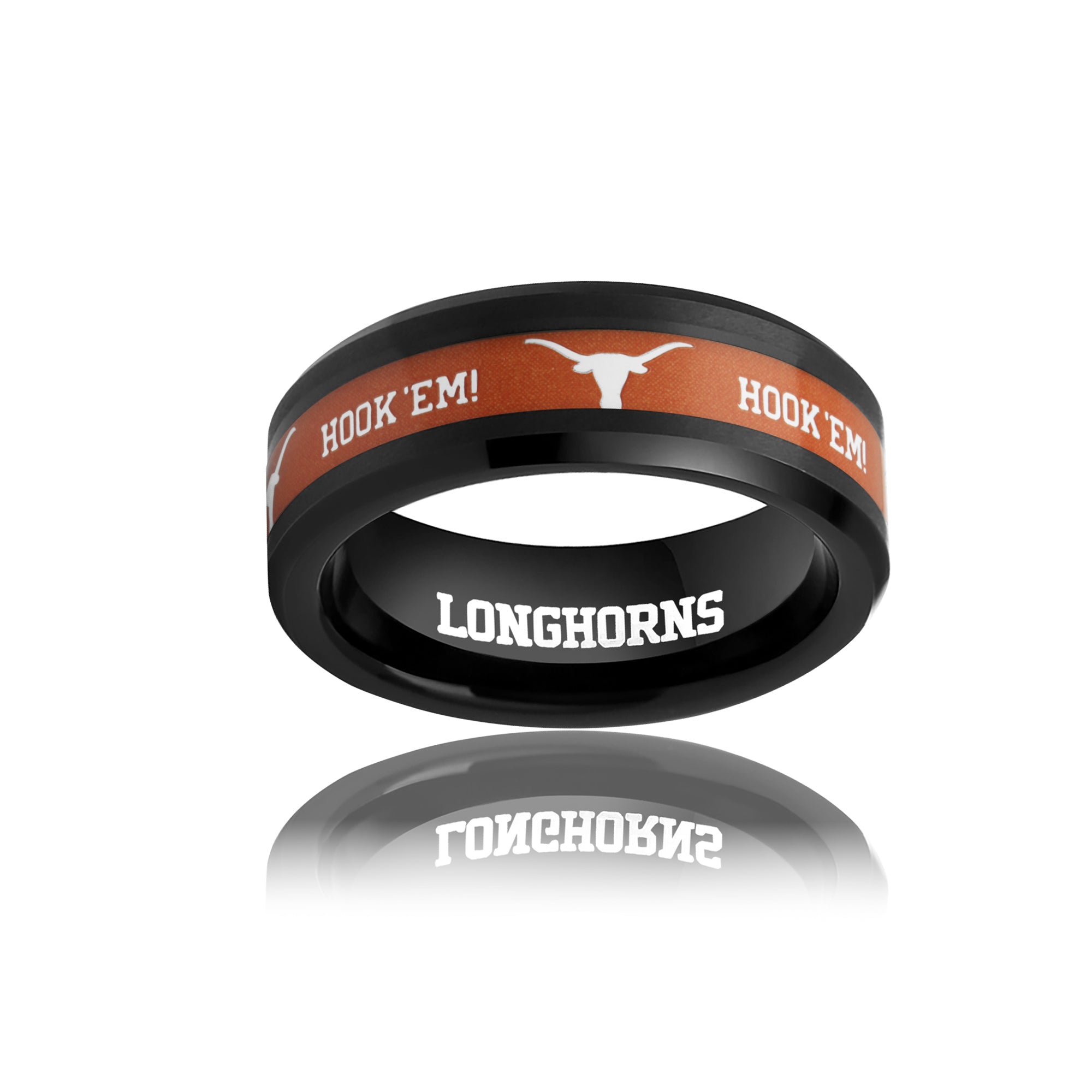 Texas Longhorns FanDrip Men's Hook 'Em Tungsten Ring