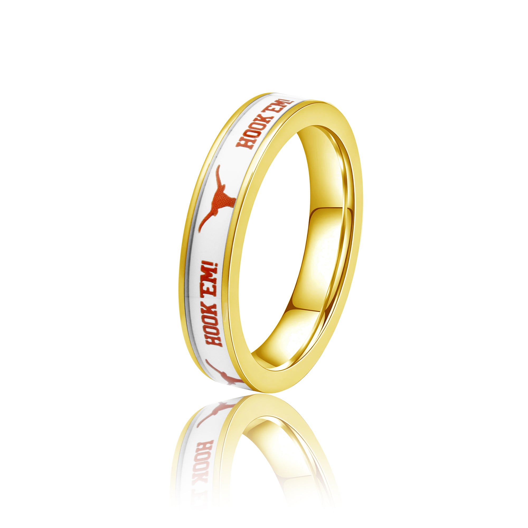 Texas Longhorns FanDrip Women's Stainless Steel White Ring