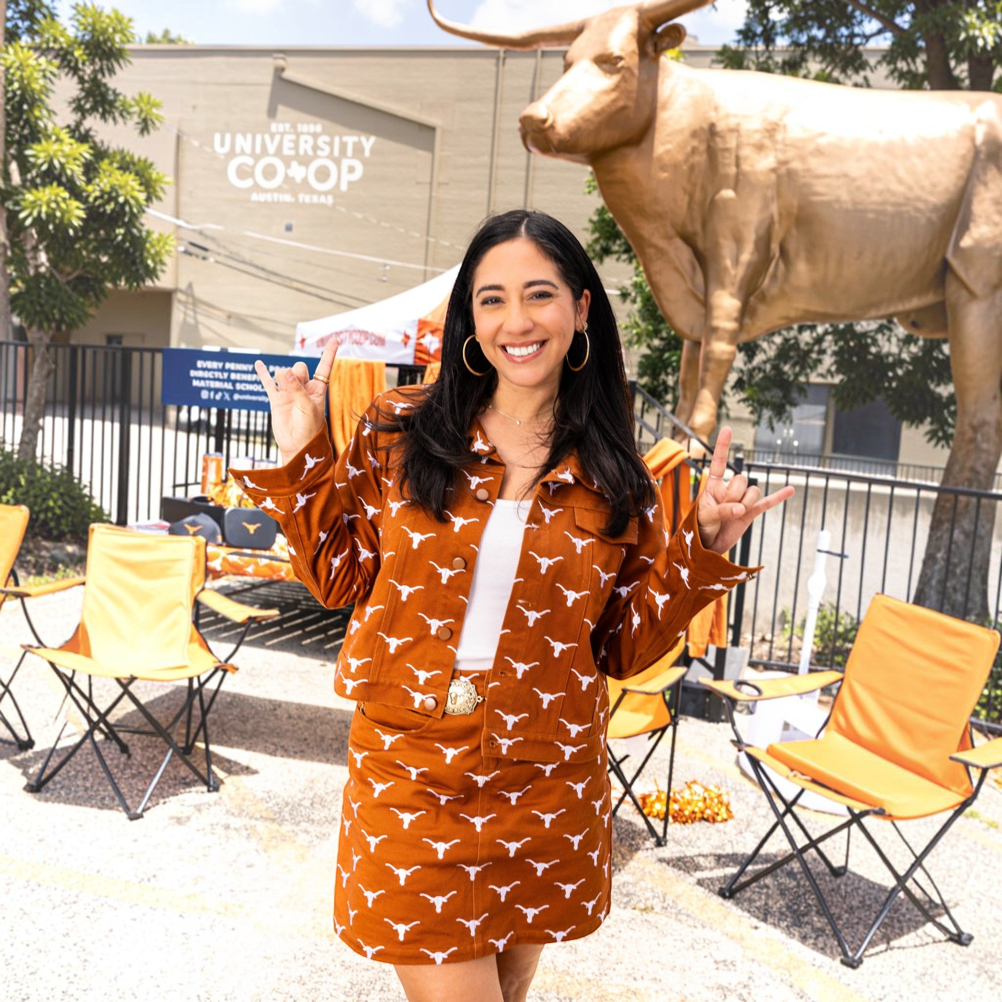 Stewart Simmons Texas Longhorns Tailgate Twill Mini Skirt
