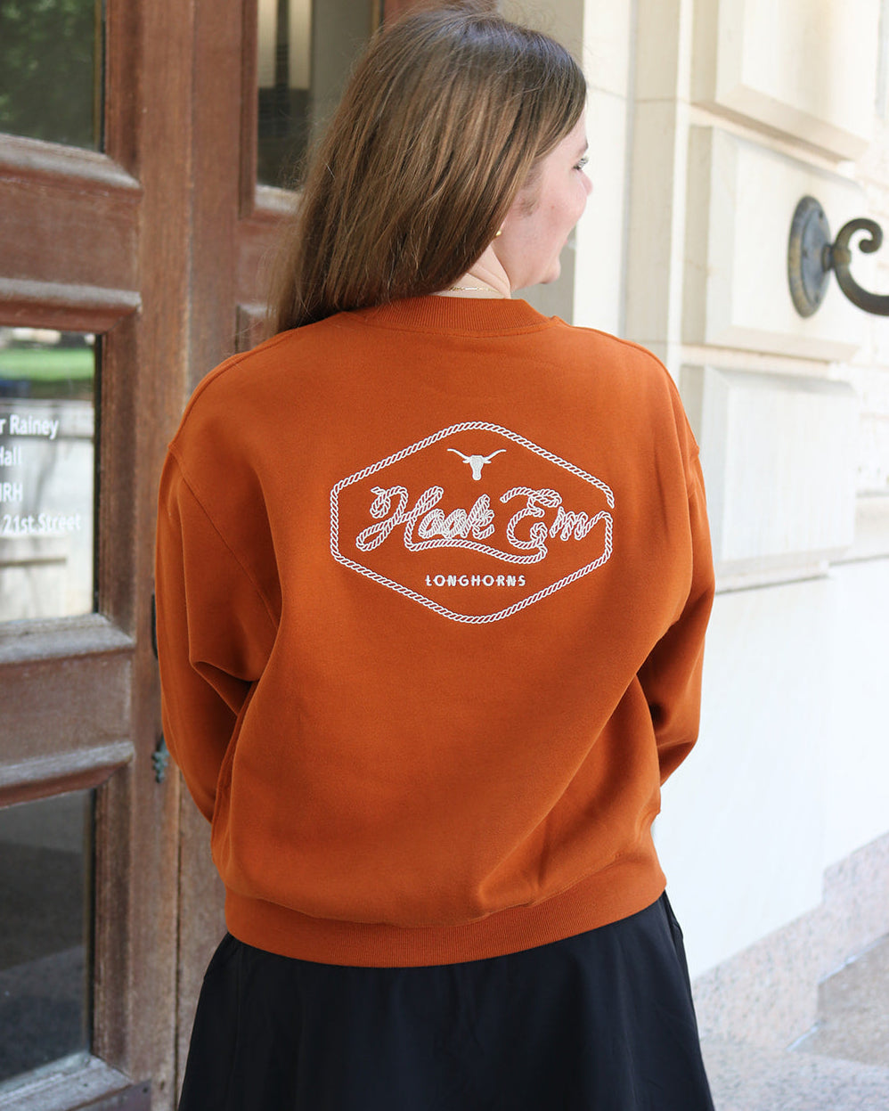 Back view of lululemon Texas Longhorns Women's Steady State Capsule Oversized Crew