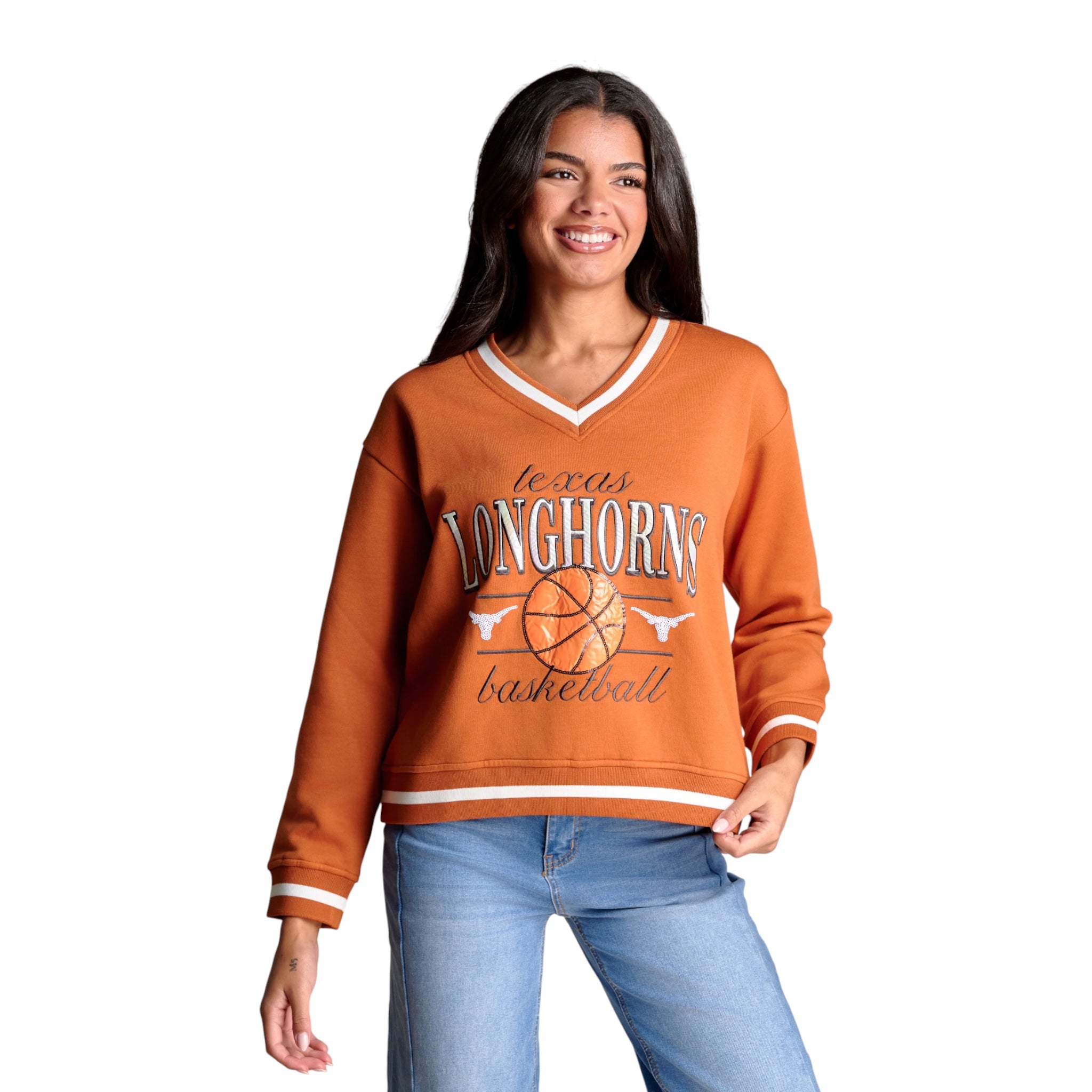 Stewart Simmons Texas Longhorns Courtside V-Neck Pullover