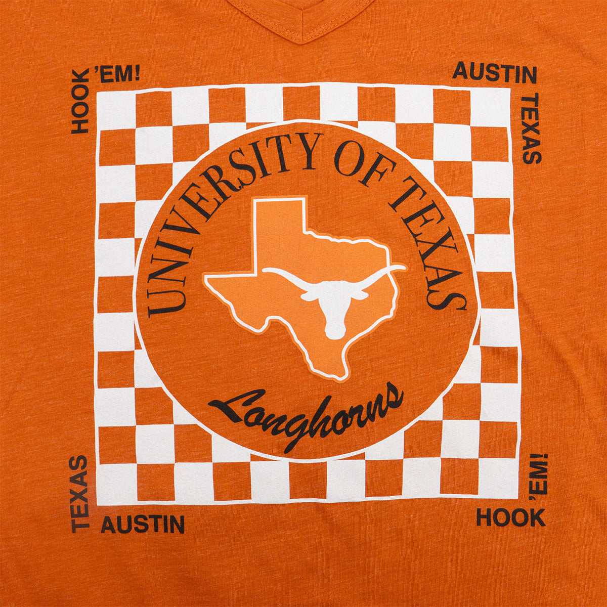 Texas Longhorns Checkered Graphic Tee