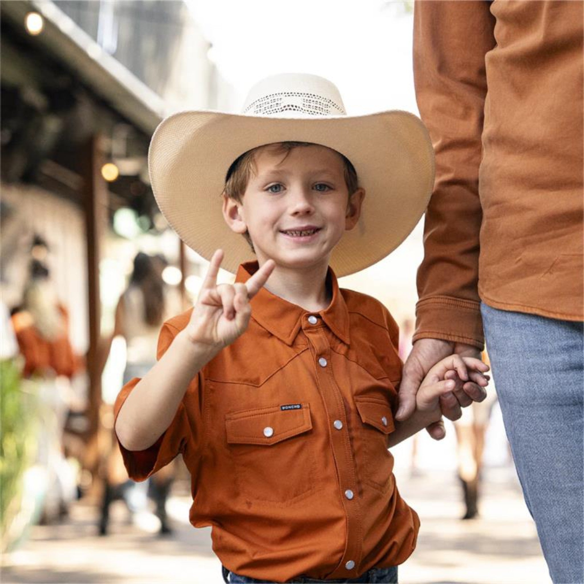 Youth Poncho The Spur Short Sleeve Pearl Snap