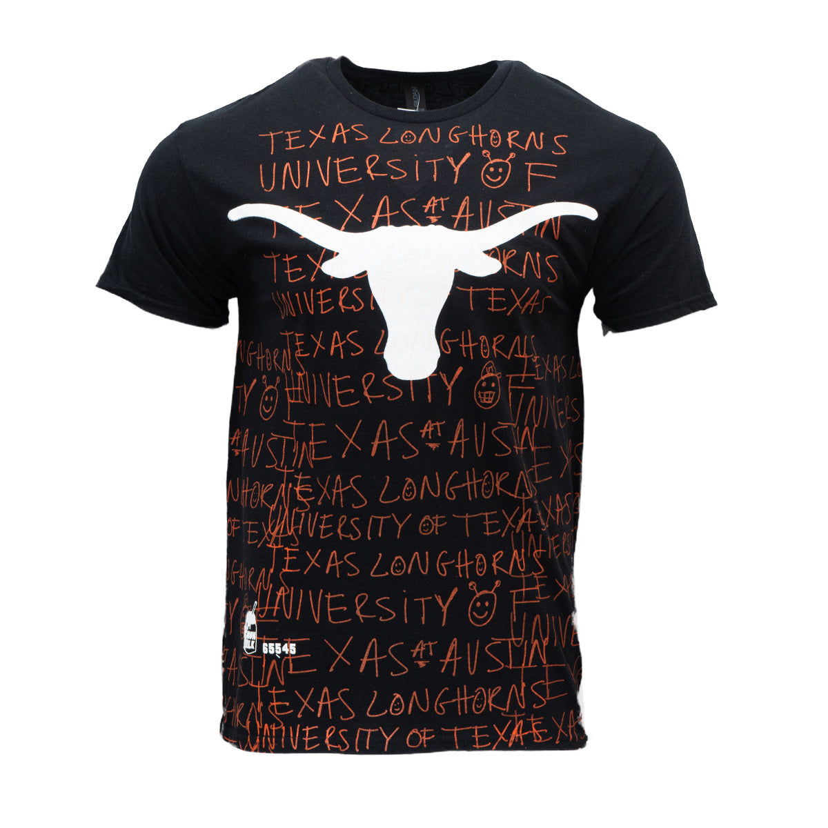Texas Longhorns Snow Milk Allover Script Tee