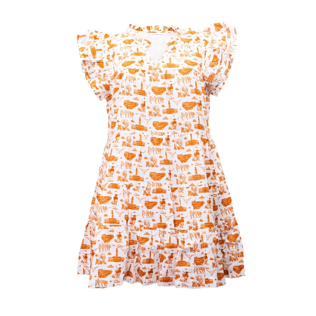 Stewart Simmons Toile Flutter Sleeve Dress