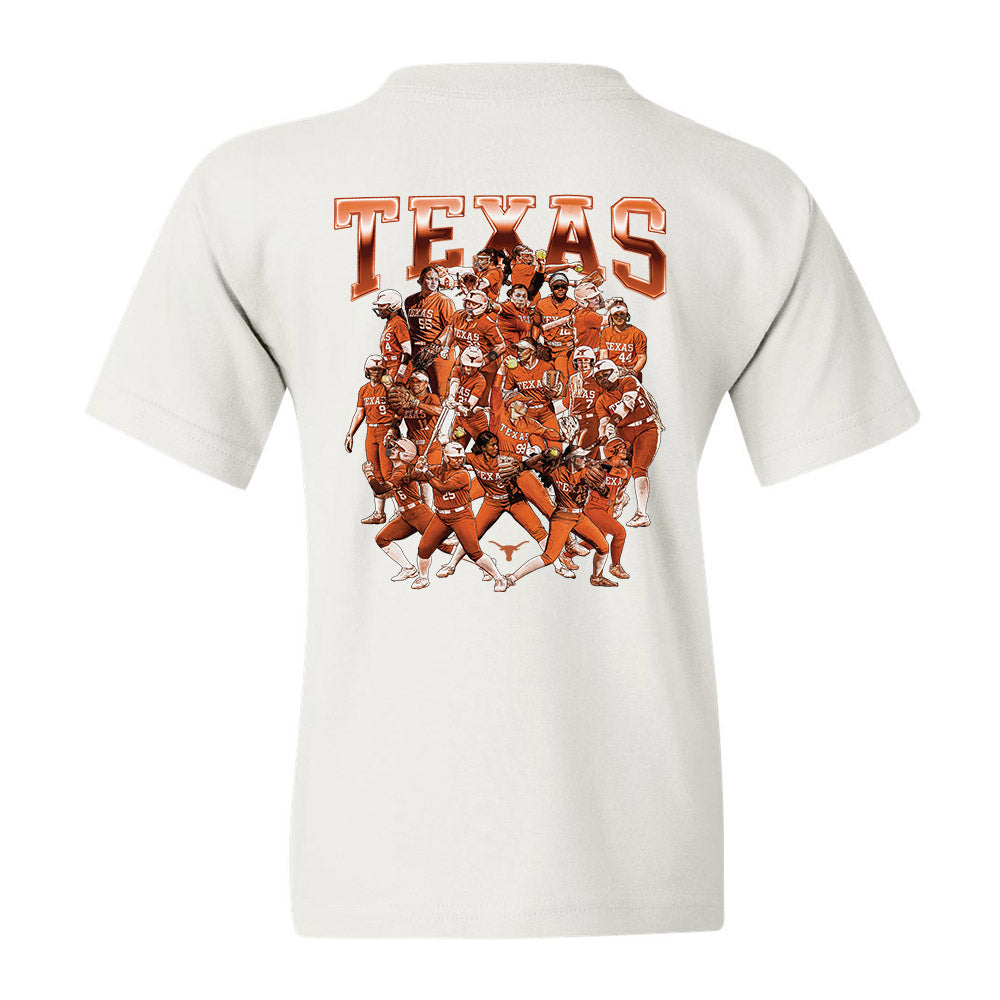 Youth Texas Longhorns NCAA Softball Team Collage T-Shirt
