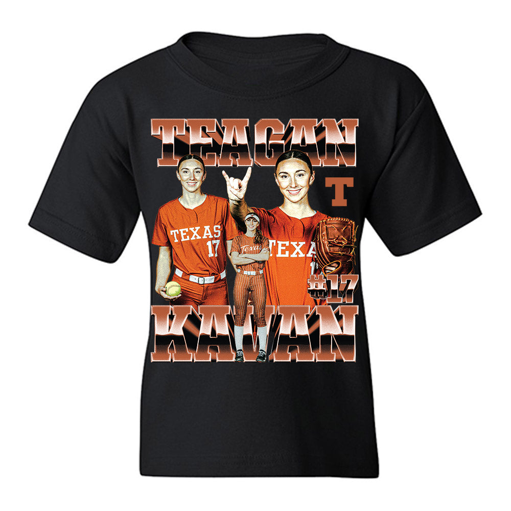 Youth Texas Longhorns NCAA Softball Teagan Kavan Collage T-Shirt