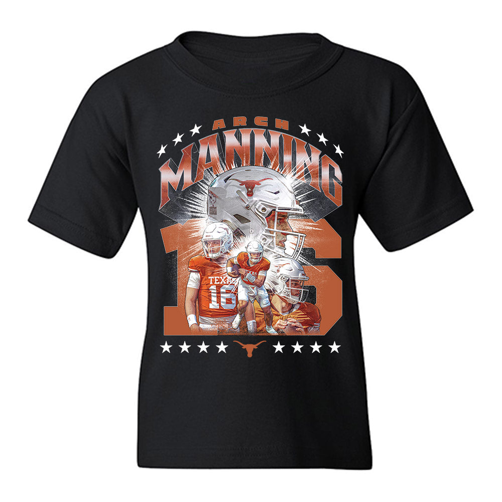Youth Texas Longhorns NCAA Football Arch Manning Collage T-Shirt