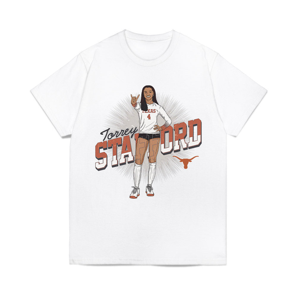 Texas Longhorns NCAA Women's Volleyball Torrey Stafford Caricature Comfort Colors T-Shirt