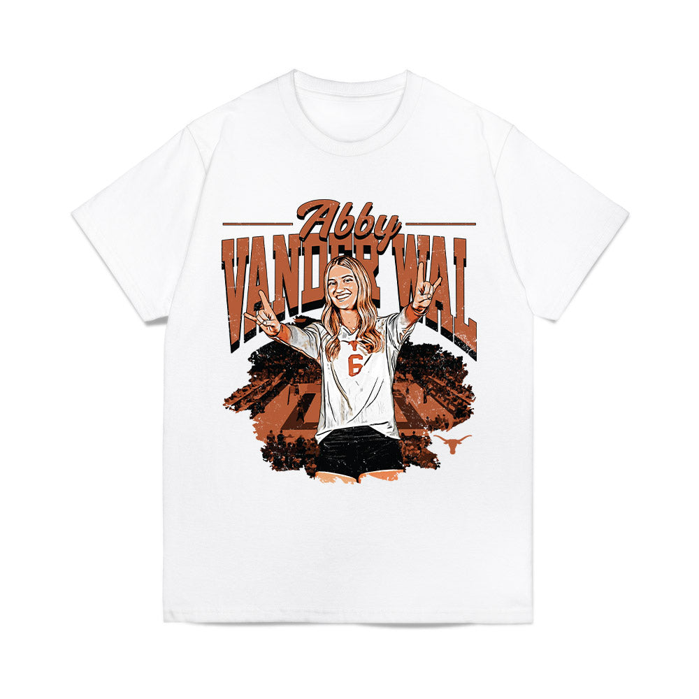 Texas Longhorns NCAA Women's Volleyball Abby Vander Wal Caricature Comfort Colors T-Shirt