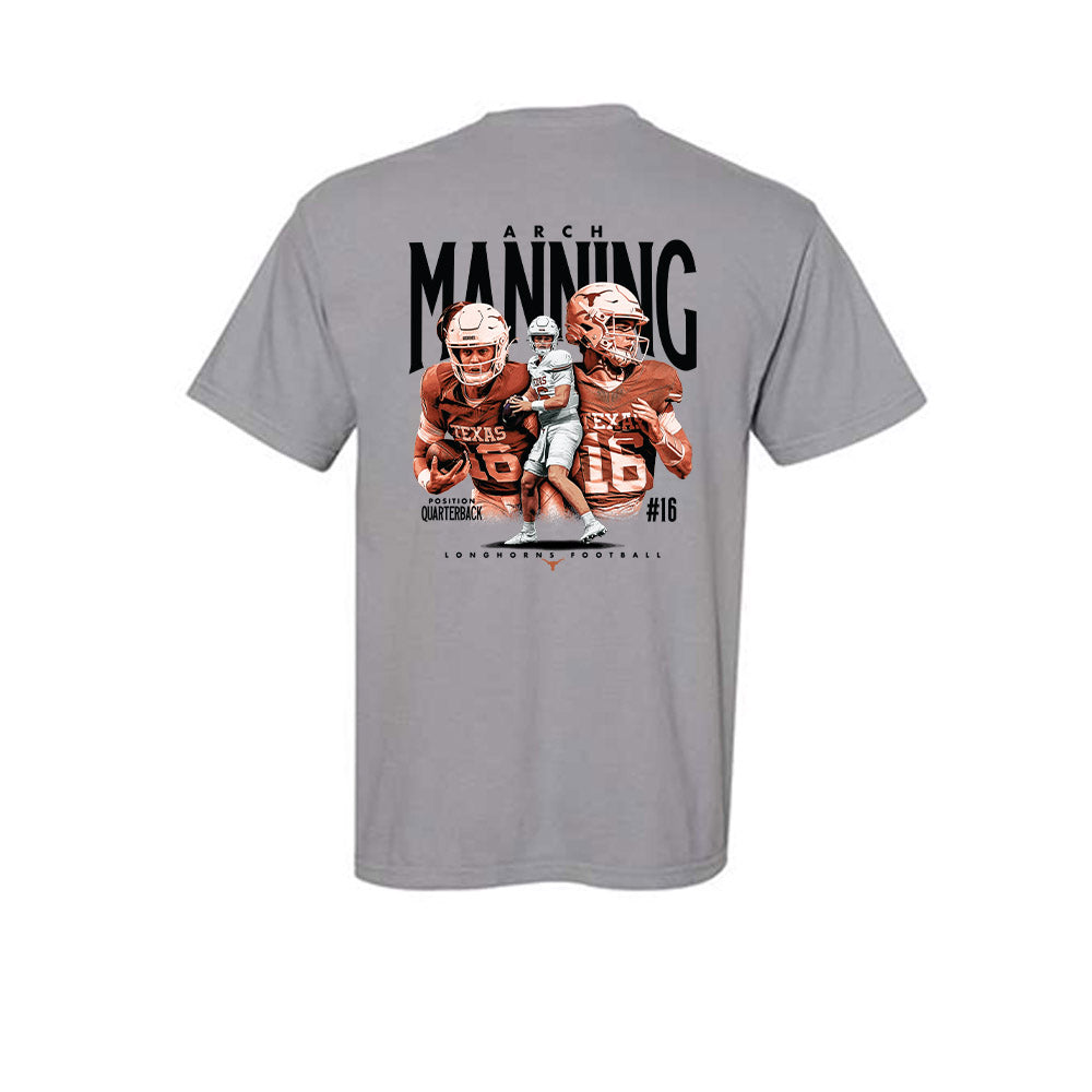 Texas Longhorns NCAA Football Arch Manning Collage Short Sleeves Pocket T-Shirt
