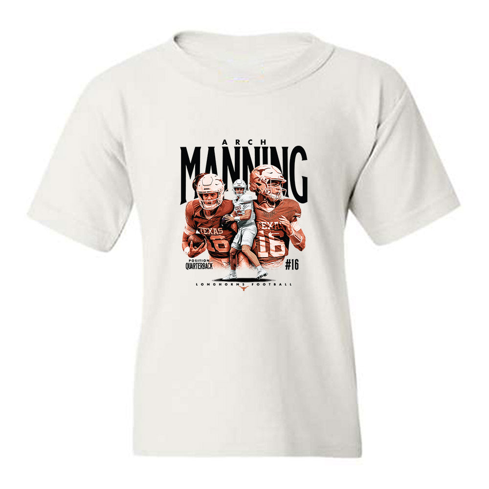 Youth Texas Longhorns NCAA Football Arch Manning Collage T-Shirt