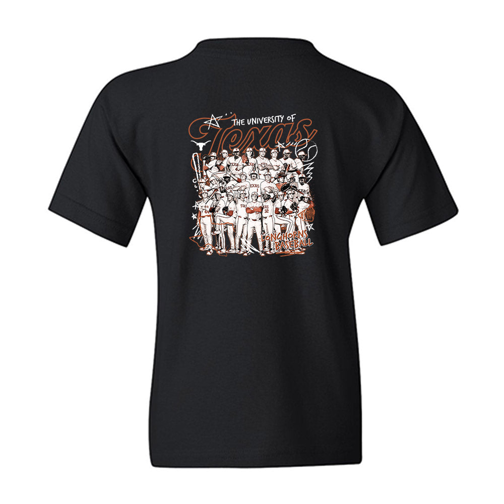 Youth Texas Longhorns NCAA Baseball Team Collage T-Shirt