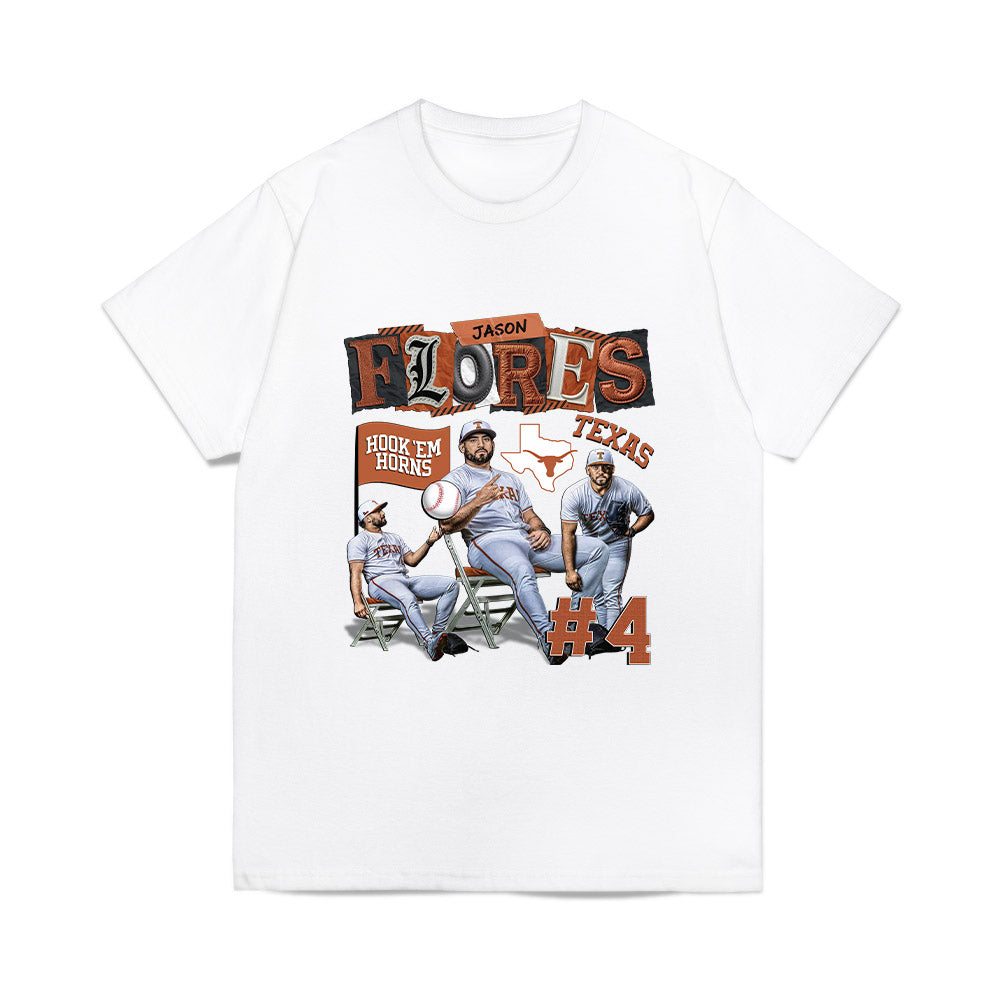 Texas Longhorns NCAA Baseball Jason Flores Collage Comfort Colors T-Shirt