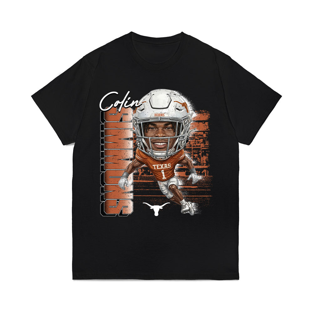 Texas Longhorns NCAA Football Colin Simmons Caricature Comfort Colors T-Shirt