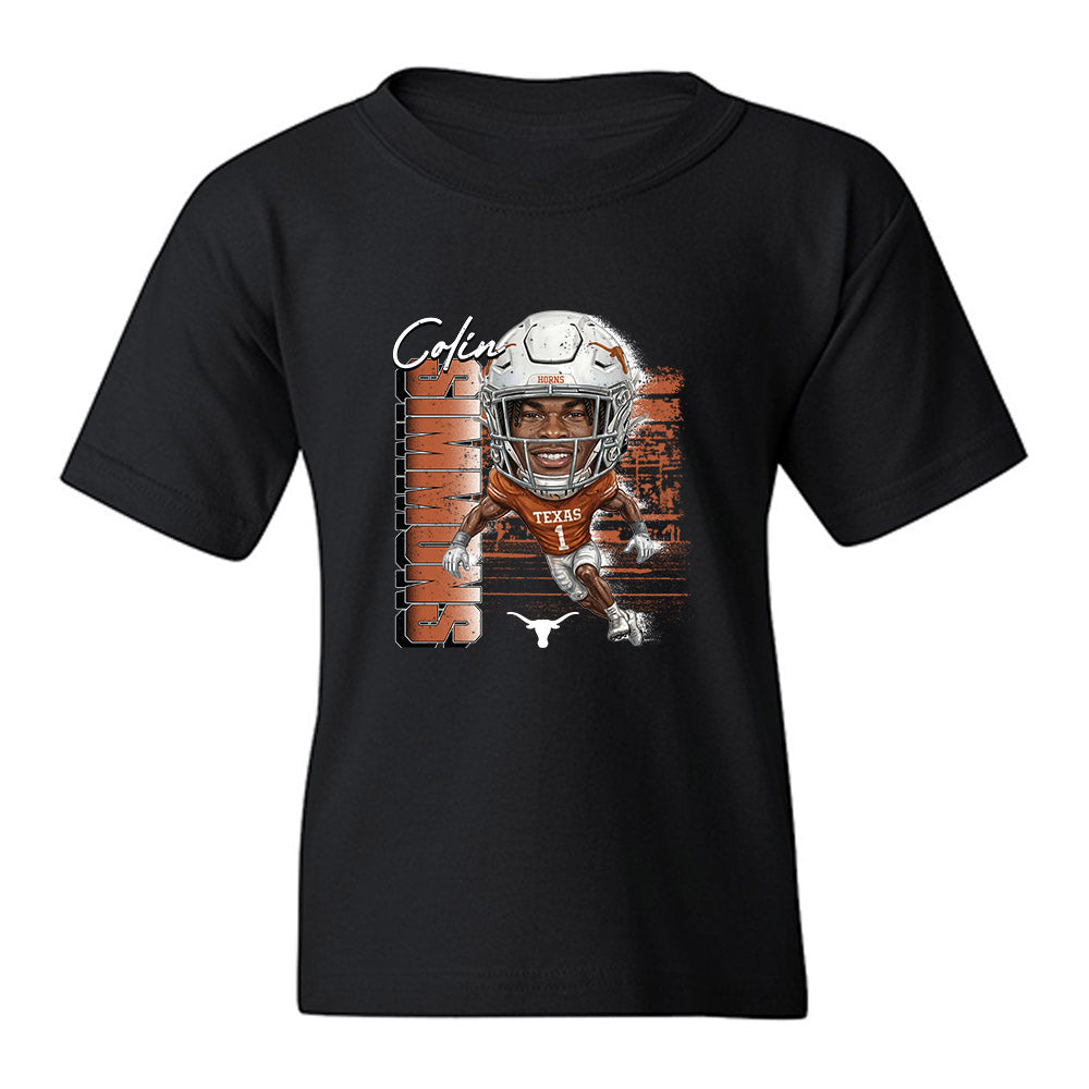 Youth Texas Longhorns NCAA Football Colin Simmons Caricature T-Shirt