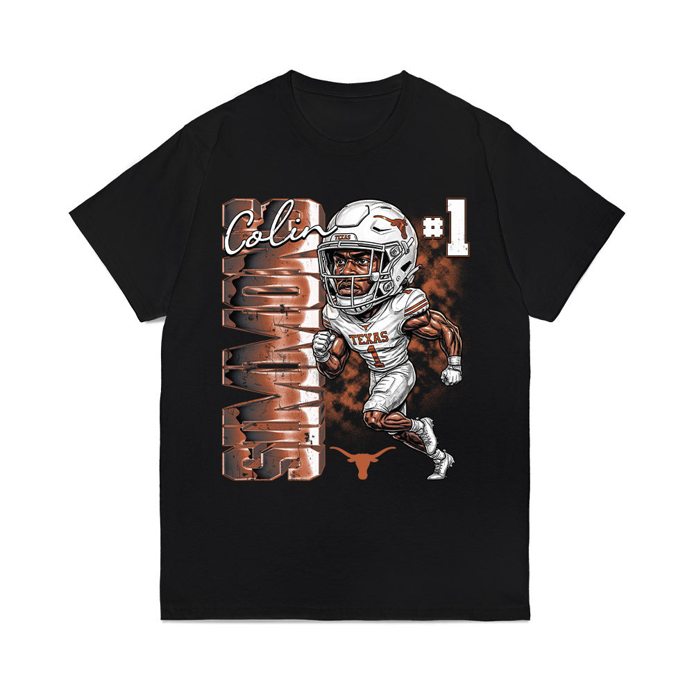 Texas Longhorns NCAA Football Colin Simmons Caricature Comfort Colors T-Shirt