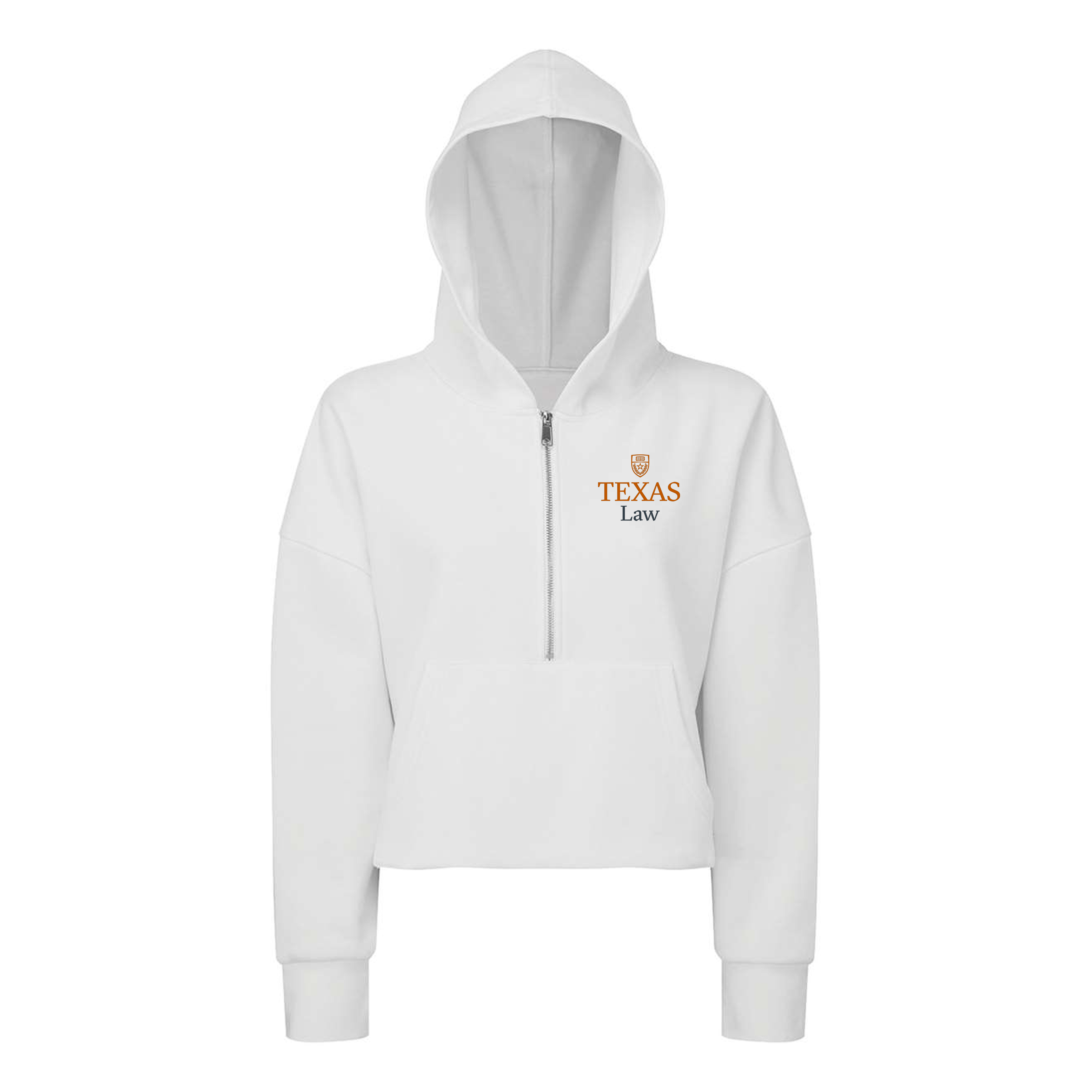 University of Texas School of Law Alice Half-Zip Hooded Sweatshirt White
