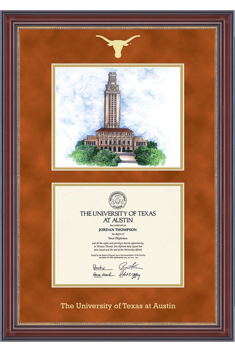 University of Texas Tower Lithograph Diploma Frame | Co-op