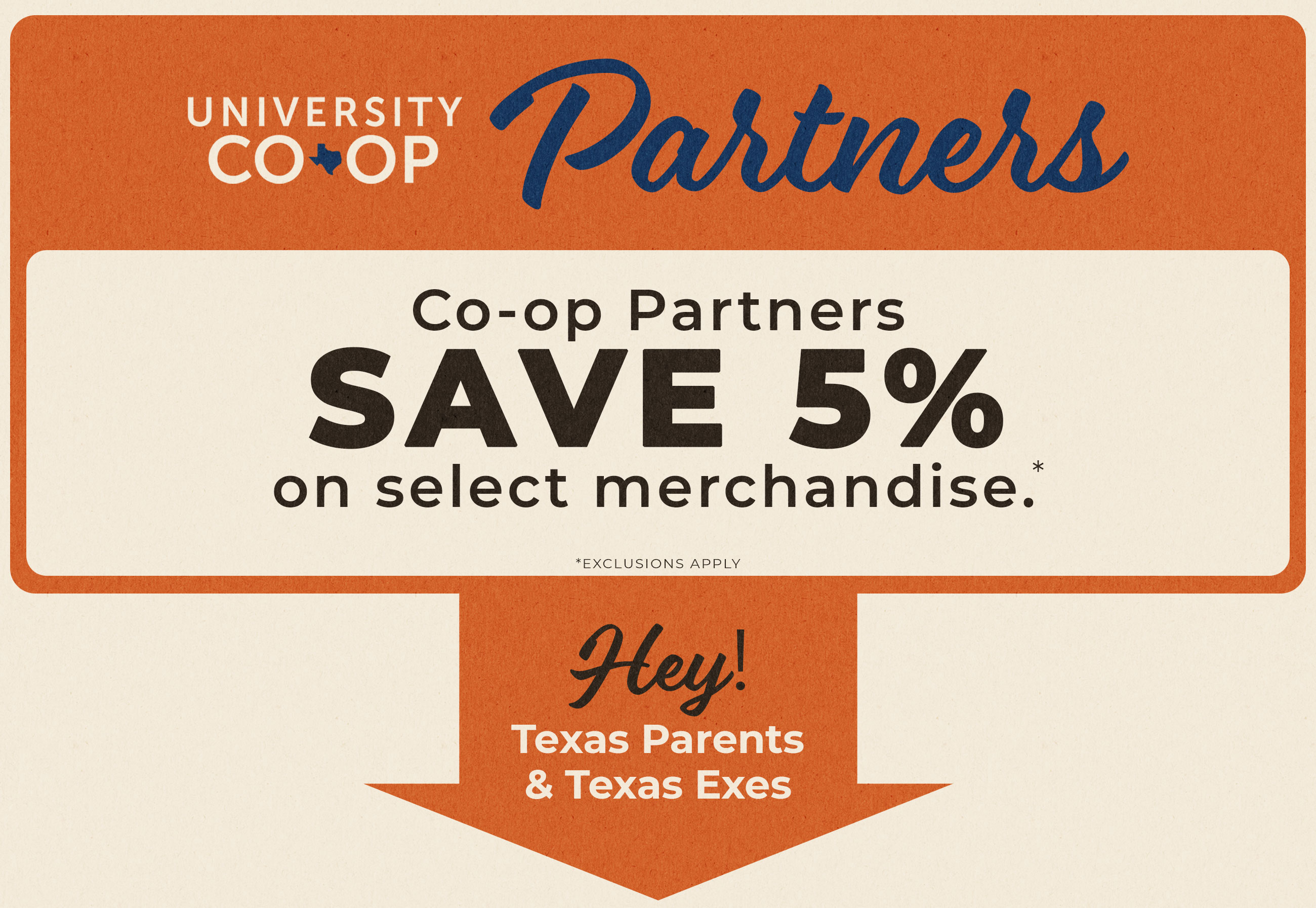 Co-op Partners save 5% on select merchandise!